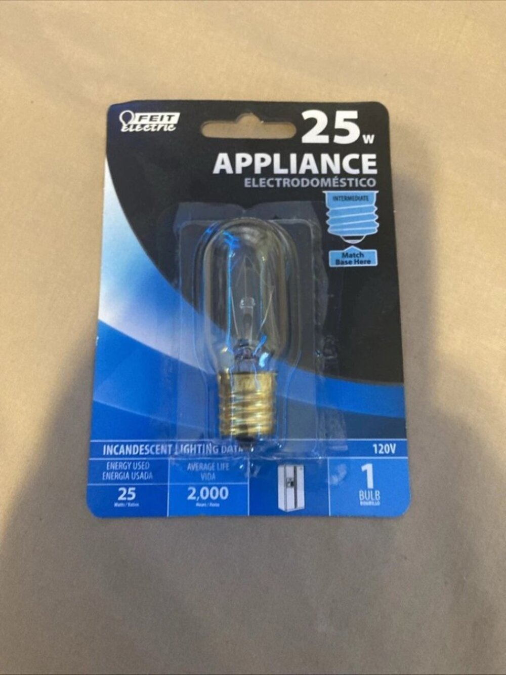 Feit Electric BP25T8N 25 Watt 120v Intermediate Base Appliance Bulb 25w
